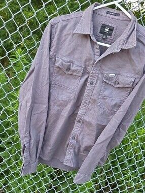 G-Star Men's Button-Down Chest Pocket Shirt in Taupe Gray